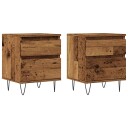  Nattbord 2 stk gammelt tre 40x35x50 cm konstruert tre 8721158557339