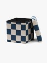 Kid's Concept Pouffe With Storage Check Teal 30 cm Green One Size
