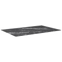  Bordplate svart 100x62 cm 8 mm herdet glass med marmor design
