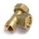 Isiflo Messing T-rør med 2 Kuplinger 1/2"