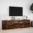 TV-benk med LED røkt eik 180x34x50 cm konstruert tre 8721158342751