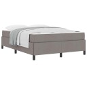  Boksfjær Seng Taupe Svart 140 x 190 cm Stoff konstruert tre
