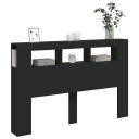  Sengegavl med LED svart 160x18,5x103,5 cm konstruert tre 8721012259362