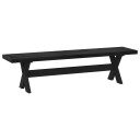 vidaXL Spisebenk NOAIN 160 x 41 x 45 cm Massiv furu Svart
