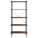 vidaXL 5-etasjers hylleenhet svart og m?rkt tre 80x40x163 cm