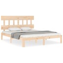 vidaXL Sengeramme med hodegavl 160x200 cm heltre 8720845987763