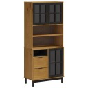 vidaXL Highboard med glassdører FLAM 80x40x180 cm heltre furu