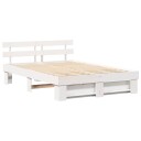  Sengestamme med hodegjerde Hvit 160 x 200 cm Heltre furu