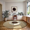 Runde tepper   Alsace beige/hvit/brun Størrelse: Ø 200 cm