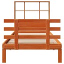  Seng med bokhylle uten madrass voksbrun 75x190 cm heltre furu 8721158615541