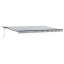 Automatisk uttrekkbar markise LED antrasitt og hvit 500x300 cm