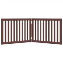 Vidaxl Hundeport Sammenleggbar 2 Paneler Brun 160 cm Poppeltre