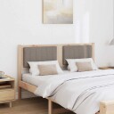  Polstret sengegavl med hodegjerde Brun 140 cm Massiv furu