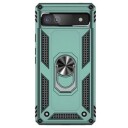 Google Pixel 6a Hybrid-deksel med Metall Stativ Grønn