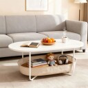 Ovalt salongbord med oppbevaringskurv – moderne design
