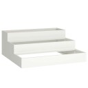  hagekasse 3 tier 90x90x35 cm Hvit Stål