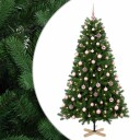vidaXL Kunstig juletre med julekuler 210 cm 300 LED-lys Varmhvit PVC