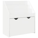 vidaXL Barneskrivebokhylle med skuff Høyglanset hvit 60 x 29,5 x 69 cm