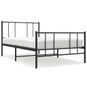 vidaXL Sengeramme i metall med hode- og fotgavl svart 100x190 cm