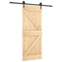 vidaXL Skyvedør Naturlig og svart 85 x 210 cm Massiv Furu Tre