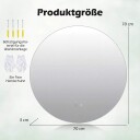 Rundt LED baderomsspeil – 70 cm antidugg justerbart lys