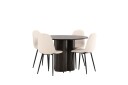 Venture Home Spisegruppe Oliwero 110 cm Rund med 4 Nicci Stoler Beige