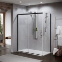 Novellini Zephyros 2.0 Ph-fh Fastvegg for Skyvedør 80-100cm Hvit Matt / 70cm Klart Glass