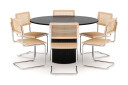 Scandinavian Choice Kopparbo Spisebord Rundt 130 cm med 6 stk Build Matstkolar Svart