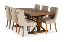 Bloomington Forlengningsbar Spisegruppe Yorkshire 200cm m 6 Ophelia Stol Natur|Beige