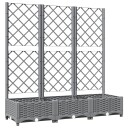 vidaXL Plantekasse med espalier lysegrå 120x40x121,5 cm PP