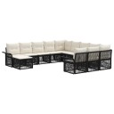vidaXL Hagesofa Set 12 stk. Svart og Kremhvit polyrotting