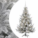 vidaXL Kunstig juletre med julekuler 150 cm 150 LED-lys Varmhvit