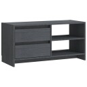 vidaXL TV-benk 80x31x39 cm heltre furu grå