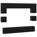  TV benksett 8 pcs Svart eik 100 x 30 x 30 cm Konstruert tre