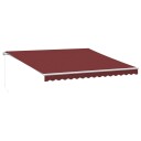  Manuell uttrekkbar markise med LED burgunder 400x350 cm