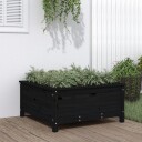 Hageplantekasse svart 82,5x82,5x39 cm heltre furu