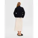 SELECTED FEMME Slfsia Ras Ls Knit Zipper Card Dark Sapphire Detail:melange L