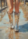 Reflective Cowboy Boots Plakat / 21x30