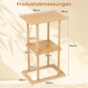 Bambus sidebordsett med oppbevaringshyller – naturlig