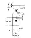 Grohe K700 Kjøkkenvask for nedfelling 400x500 mm, Sort Granitt kompositt