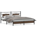 Sengeramme uten madrass brun eik 183x213 cm konstruert tre