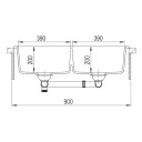 Lavabo Saturn 86 Kjøkkenvask 860x510x200 mm, Sort