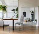 Sett med 4 fløyelsstoler for spisestue og stue Grå ModernHome