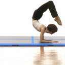 vidaXL Oppblåsbar gymnastikkmatte med pumpe 400x100x10 cm PVC blå