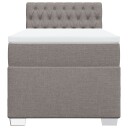  Seng med madrass boksfjær gråbrun 90x200 cm stoff 8721102706646