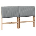  Polstret sengegavl Lysegrå 160 cm Massiv furu