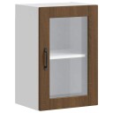  Veggmontert kjøkkenskap med glassdør Porto brun eik 8721158423603