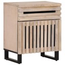  Nattbord hvit 50x34x60 cm heltre mango 377479