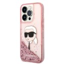 Karl Lagerfeld Glitter Karl's Head-deksel til iPhone 14 Pro Max - Rosa