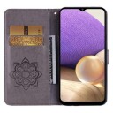 Samsung Galaxy A15 Ugle Rhinestone Lommebok-deksel grå
